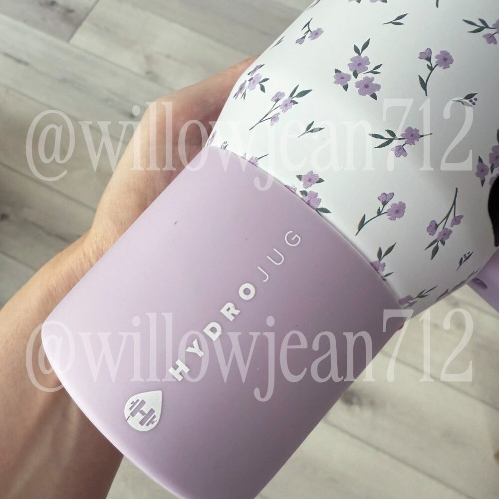 “Iris" HydroJug 20 oz Traveler Tumbler - Purple Floral - Limited Edition - Picture 3 of 5